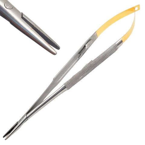 Artman Instruments Castroviejo 7 inches Micro Needle/Suture Holder Driver with Tungsten Carbide Inserts Straight Tip