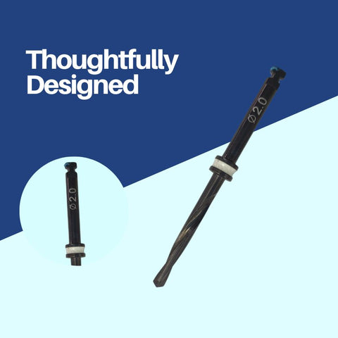 Artman Instruments 2.0 mm Titanium-Coated Stainless Steel Dental Implant Drill Precision Osteotomy Drill for Implant Site Preparation