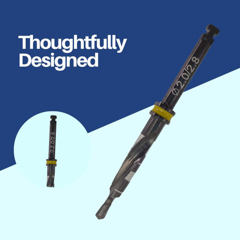 Artman Instruments 2.0/2.8 mm Titanium-Coated Stainless Steel Dental Implant Drill Precision Osteotomy Drill for Implant Site Preparation