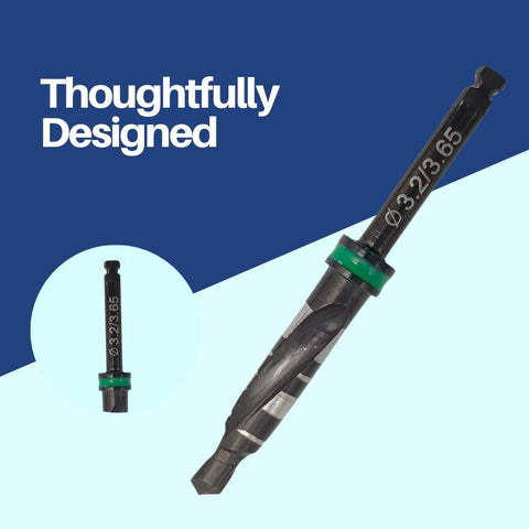 Artman Instruments 3.2/3.65 mm Titanium-Coated Stainless Steel Dental Implant Drill Precision Osteotomy Drill for Implant Site Preparation