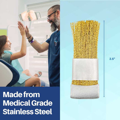 Artman Instruments Batch Bur Cleaning Brass Wire Brush Flat Bur File Holder Cleaning Brush Nail Drill Bit Cleaning Tool