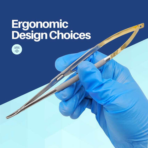 Artman Instruments Castroviejo 7 inches Micro Needle/Suture Holder Driver with Tungsten Carbide Inserts Curved Tip