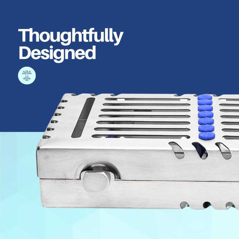 Heavy Duty Sterilization Cassette Tray up to 7 Instruments Double Button Rack Box Premium Design Dental Surgical lab 7"X4"X1.4" (Pack of 10) by Artman Instruments